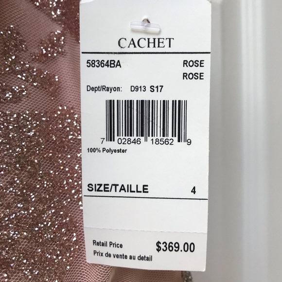 Rose with shimmer material full length evening gown - Picture 10 of 10